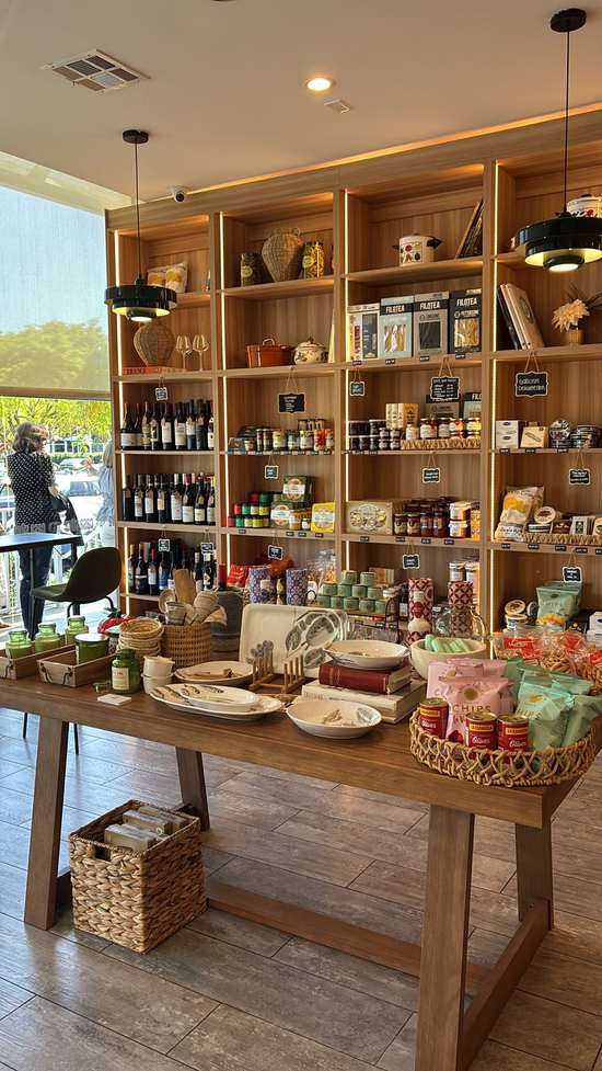 The Casa Silva gourmet shop shelves